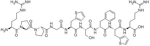 CAS#: 97825-07-5， 5-(3-(2-Thienyl)-L-alanine)-7-D-phenylalanine-8-(3-(2-thienyl)-L-alanine)bradykinin
