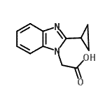 structure of CAS# 97968-85-9, (2-Cyclopropyl-1H-benzimidazol-1-yl)acetic acid;(2-Cyclopropyl-1H-benzimidazol-1-yl)acetic acid;(2-Cyclopropyl-1H-benzimidazol-1-yl)aceticacid;2-(2-cyclopropyl-1H-benzo[d]imidazol-1-yl)acetic acid