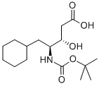 structure of CAS# 98105-45-4, 5-Cyclohexyl-2,4,5-Trideoxy-4-[[(1,1-Dimethylethoxy)Carbonyl]Amino]-L-Threo-Pentonic Acid;(3S,4S)-4-(Tert-Butoxycarbonylamino)-5-Cyclohexyl-3-Hydroxy-Pentanoic Acid;(3S,4S)-4-[(Tert-Butoxy-Oxomethyl)Amino]-5-Cyclohexyl-3-Hydroxypentanoic Acid;(3S,4S)-4-(Tert-Butoxycarbonylamino)-5-Cyclohexyl-3-Hydroxy-Valeric Acid