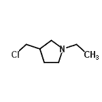 structure of CAS# 98338-34-2, 3-(Chloromethyl)-1-ethylpyrrolidine;3-(chloromethyl)-1-ethylpyrrolidine;3-(chloromethyl)-1-ethylpyrrolidine hydrochloride;3-Chloromethyl-1-ethylpyrrolidine