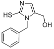 structure of CAS# 98412-23-8, (1-Benzyl-2-Sulfanyl-1H-Imidazol-5-Yl)Methanol;(3-BENZYL-2-MERCAPTO-3H-IMIDAZOL-4-YL)-METHANOL;(1-Benzyl-2-Sulphanyl-1H-Imidazol-5-Yl)Methanol;(1-Benzyl-2-Mercapto-1H-Imidazol-5-Yl)Methanol