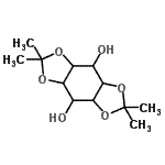 structure of CAS# 98974-89-1, 2,2,6,6-Tetramethylhexahydro[1,3]dioxolo[4,5-f][1,3]benzodioxole-4,8-diol;1,2:4,5-DIISOPROPYLIDENE-D,L-MYO-INOSITOL