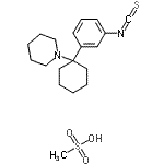 结构式 CAS# 99287-12-4, 1-[1-(3-异硫氰酸基苯基)环己基]哌啶甲烷磺酸酯(1:1)