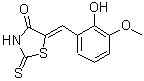 structure of CAS# 99972-65-3, (5Z)-5-(2-Hydroxy-3-methoxybenzylidene)-2-thioxo-1,3-thiazolidin-4-one;(5E)-5-(2<wbr>-Hydroxy-<wbr>3-methoxy<wbr>benzylide<wbr>ne)-2-mer<wbr>capto-1,3<wbr>-thiazol-<wbr>4(5H)-one;(5Z)-5-(2<wbr>-hydroxy-<wbr>3-methoxy<wbr>benzylide<wbr>ne)-2-sul<wbr>fanyl-1,3<wbr>-thiazol-<wbr>4(5H)-one;5-(2-hydr<wbr>oxy-3-met<wbr>hoxybenzy<wbr>lidene)-2<wbr>-thioxo-1<wbr>,3-thiazo<wbr>lidin-4-o<wbr>ne