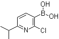 structure of CAS# 1003043-37-5, 2-Chloro-6-isopropylpyridine-3-boronic acid;B-[2-Chloro-6-(1-methylethyl)-3-pyridinyl]boronic acid