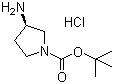 结构式 CAS# 1004538-34-4, 3-氨基-1-吡咯烷羧酸叔丁酯盐酸盐
