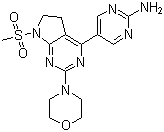 [5-[7-Methylsulfonyl-2-(morpholin-4-yl)-6,7-dihydro-5H-pyrrolo[2,3-d]pyrimidin-4-yl]pyrimidin-2-yl]amine molecular structure (CAS 1007207-67-1)