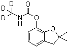 structure of CAS# 1007459-98-4, N-(Methyl-d<sub>3</sub>)carbamic acid 2,3-dihydro-2,2-dimethyl-7-benzofuranyl ester