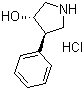 结构式 CAS# 1008112-09-1, (3S,4R)-4-苯基吡咯烷-3-醇盐酸盐