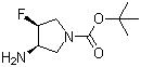 结构式 CAS# 1009075-48-2, (3R,4S)-3-氨基-4-氟-1-吡咯烷羧酸叔丁酯