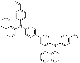 structure of CAS# 1010396-31-2, N4,N4'-Bis(4-ethenylphenyl)-N4,N4'-di-1-naphthalenyl-[1,1'-biphenyl]-4,4'-diamine;VNPB; N,N'-Bis(naphthalen-1-yl)-N,N'-bis(4-vinyl-phenyl)benzidine