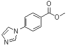 structure of CAS# 101184-08-1, 1-(4-Methoxycarbonylphenyl)-1H-imidazole;1-(4-Methoxycarbonylphenyl)imidazole; 4-(1H-Imidazol-1-yl)benzoic acid methyl ester; Methyl 4-(1H-imidazol-1-yl)benzoate; Methyl 4-(imidazol-1-yl)benzoate; N-[4-(Methoxycarbonyl)phenyl]imidazole