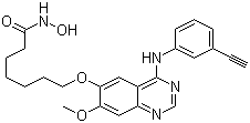 structure of CAS# 1012054-59-9, CUDC-101;7-[[4-(3-Ethynylphenylamino)-7-methoxyquinazolin-6-yl]oxy]-N-hydroxyheptanamide
