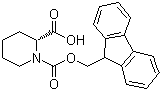 结构式 CAS# 101555-63-9, (R)-N-Fmoc-哌啶-2-甲酸; (R)-N-芴甲氧羰基哌啶-2-甲酸