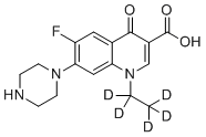 structure of CAS# 1015856-57-1, Norfloxacin-d5;6-fluoro-4-oxo-1-(1,1,2,2,2-pentadeuterioethyl)-7-piperazin-1-ylquinoline-3-carboxylic acid