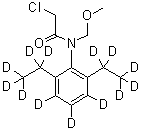 结构式 CAS# 1015856-63-9, 2-氯-N-[2,6-二(五氘乙基)-3,4,5-三氘代苯基]-N-(甲氧基甲基)乙酰胺