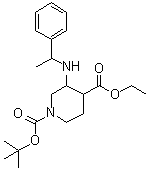 结构式 CAS# 1016259-54-3, 1-(叔丁氧羰基)-3-(1-苯基乙基氨基)哌啶-4-羧酸乙酯