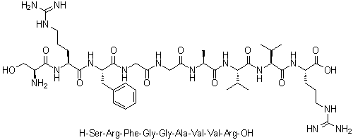 L-Seryl-L-arginyl-L-phenylalanylglycylglycyl-L-alanyl-L-valyl-L-valyl-L-arginine molecular structure (CAS 1016539-48-2)