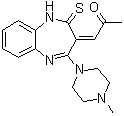 structure of CAS# 1017241-36-9, (1Z)-1-[4,5-Dihydro-2-(4-methyl-1-piperazinyl)-4-thioxo-3H-1,5-benzodiazepin-3-ylidene]-2-propanone;Olanzapine Thiolactam Impurity