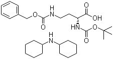 结构式 CAS# 101854-42-6, N-叔丁氧羰基-N'-苄氧羰基-D-2,4-二氨基丁酸二环己胺盐