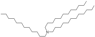structure of CAS# 102-87-4, Tris(dodecyl)amine;Adogen 360; Alamine 304; Alamine 304-1; Armeen 312; N,N-Didodecyl-1-dodecanamine; NSC 35134; TDA; Tri-n-dodecylamine; Trilaurylamine