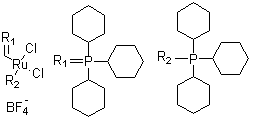 结构式 CAS# 1020085-61-3, (三环己基膦)[(三环己基膦亚基)甲基]二氯化钌四氟硼酸盐