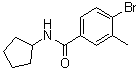 结构式 CAS# 1020252-78-1, 4-溴-N-环戊基-3-甲基苯甲酰胺
