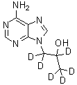 6-氨基-alpha-(三氘甲基)-9H-嘌呤-9-乙醇-alpha,beta,beta-d<sub>3</sub>分子结构 (CAS 1020719-54-3)