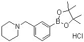 structure of CAS# 1021186-08-2, 3-(Piperidin-1-ylmethyl)phenylboronic acid pinacol ester hydrochloride;1-[3-(4,4,5,5-Tetramethyl-1,3,2-dioxaborolan-2-yl)benzyl]piperidine hydrochloride