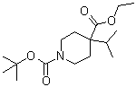 structure of CAS# 1022128-75-1, 4-(1-Methylethyl)-1,4-piperidinedicarboxylic acid 1-(1,1-dimethylethyl) 4-ethyl ester