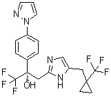 (alphaS)-alpha-[4-(1H-吡唑-1-基)苯基]-alpha-(三氟甲基)-5-[[1-(三氟甲基)环丙基]甲基]-1H-咪唑-2-乙醇分子结构 (CAS 1022152-70-0)