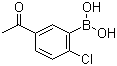 结构式 CAS# 1022922-17-3, 5-乙酰基-2-氯苯硼酸