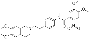 N-[4-[2-(3,4-Dihydro-6,7-dimethoxy-2(1H)-isoquinolinyl)ethyl]phenyl]-4,5-dimethoxy-2-nitrobenzamide molecular structure (CAS 1024592-54-8)