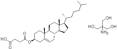 结构式 CAS# 102601-49-0, 胆固醇半琥珀酸酯缓血酸胺盐