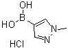 structure of CAS# 1026796-02-0, B-(1-Methyl-1H-pyrazol-4-yl)boronic acid hydrochloride (1:1)