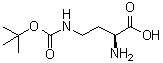 结构式 CAS# 10270-94-7, (2S)-氨基-4-[(叔丁氧羰基)氨基]丁酸