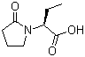 (2S)-2-(2-氧代吡咯烷-1-基)丁酸分子结构 (CAS 102849-49-0)
