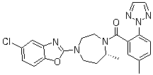 structure of CAS# 1030377-33-3, MK 4305;5-Chloro-2-[(5R)-5-methyl-4-[5-methyl-2-(2H-1,2,3-triazol-2-yl)benzoyl]-1,4-diazepan-1-yl]-1,3-benzoxazole