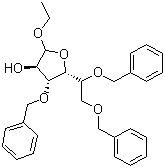 structure of CAS# 10310-32-4, Tribenoside;(3R,4R,5R)-5-[1,2-Bis(phenylmethoxy)ethyl]-2-ethoxy-4-(phenylmethoxy)oxolan-3-ol