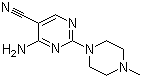 4-氨基-2-(4-甲基-1-哌嗪基)-5-嘧啶甲腈分子结构 (CAS 103151-40-2)