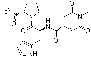 structure of CAS# 103300-74-9, Taltirelin;(4S)-N-[(2S)-1-[(2S)-2-Carbamoylpyrrolidin-1-yl]-3-(3H-imidazol-4-yl)-1-oxopropan-2-yl]-1-methyl-2,6-dioxo-1,3-diazinane-4-carboxamide