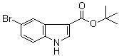 结构式 CAS# 1033265-51-8, 5-溴-1H-吲哚-3-羧酸叔丁酯