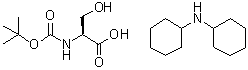 N-(叔丁氧羰基)-L-丝氨酸二环己基铵盐分子结构 (CAS 10342-06-0)