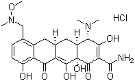 结构式 CAS# 1035979-44-2, (4S,4aS,5aR,12aS)-4-(二甲基氨基)-1,4,4a,5,5a,6,11,12a-八氢-3,10,12,12a-四羟基-7-[(甲氧基甲基氨基)甲基]-1,11-二氧代-2-并四苯甲酰胺盐酸盐