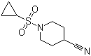 structure of CAS# 1036738-82-5, 1-(Cyclopropylsulfonyl)-4-piperidinecarbonitrile