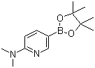 structure of CAS# 1036991-24-8, 2-(Dimethylamino)pyridine-5-boronic acid pinacol ester;N,N-Dimethyl-5-(4,4,5,5-tetramethyl-1,3,2-dioxaborolan-2-yl)-2-pyridinamine