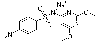 磺胺间二甲氧嘧啶钠分子结构 (CAS 1037-50-9)
