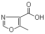 structure of CAS# 103879-58-9, 5-Methyl-1,3-oxazole-4-carboxylic acid;5-Methyloxazole-4-carboxylic acid