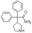 structure of CAS# 103887-32-7, alpha,alpha-Diphenyl-3-pyrrolidineacetamide;3-(1-Carbamoyl-1,1-diphenylmethyl)pyrrolidine; UK 88862