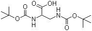 结构式 CAS# 104010-92-6, N,N'-双(叔丁氧基羰基)-2,3-二氨基丙酸
